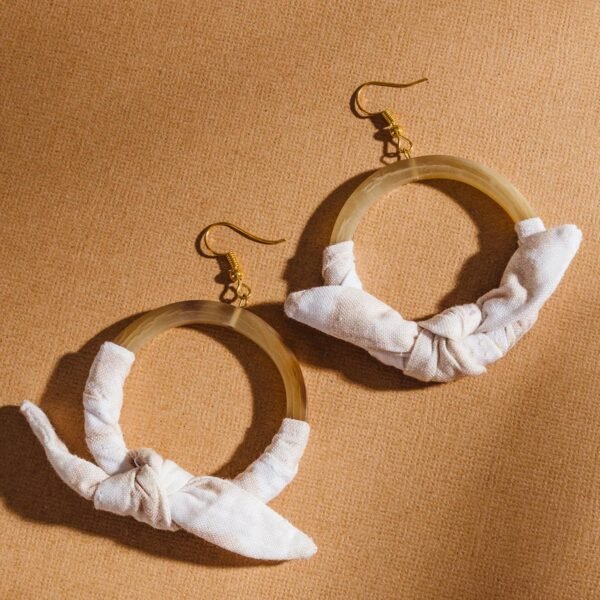 Wrapped Horn Hoop Earrings