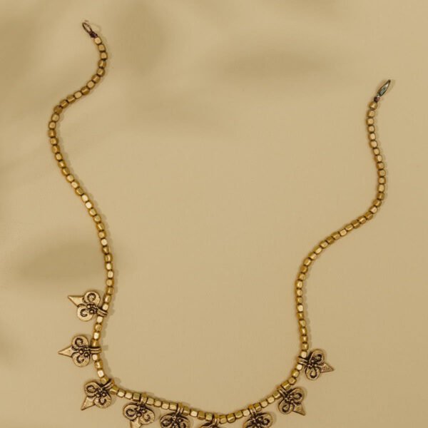 Fleur De Lis Gold Beaded Necklace